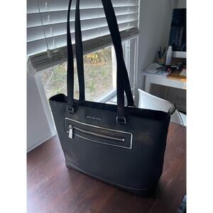 Michael Kors Jet Set Black Leather Large Tote Bag